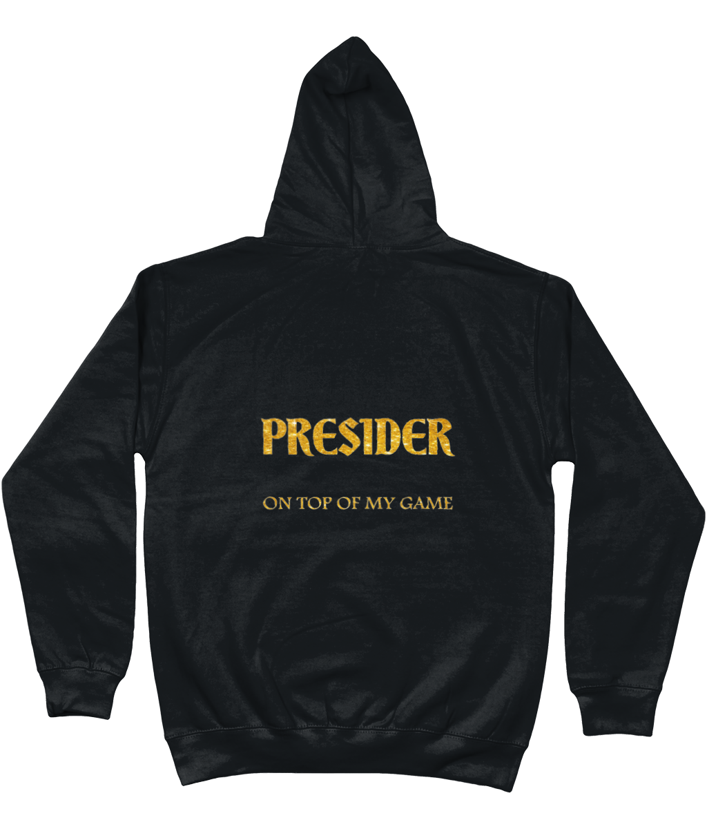 'On Top Of My Game' Special Edition Gold Glitter Pattern Hoodie (Black Smoke)