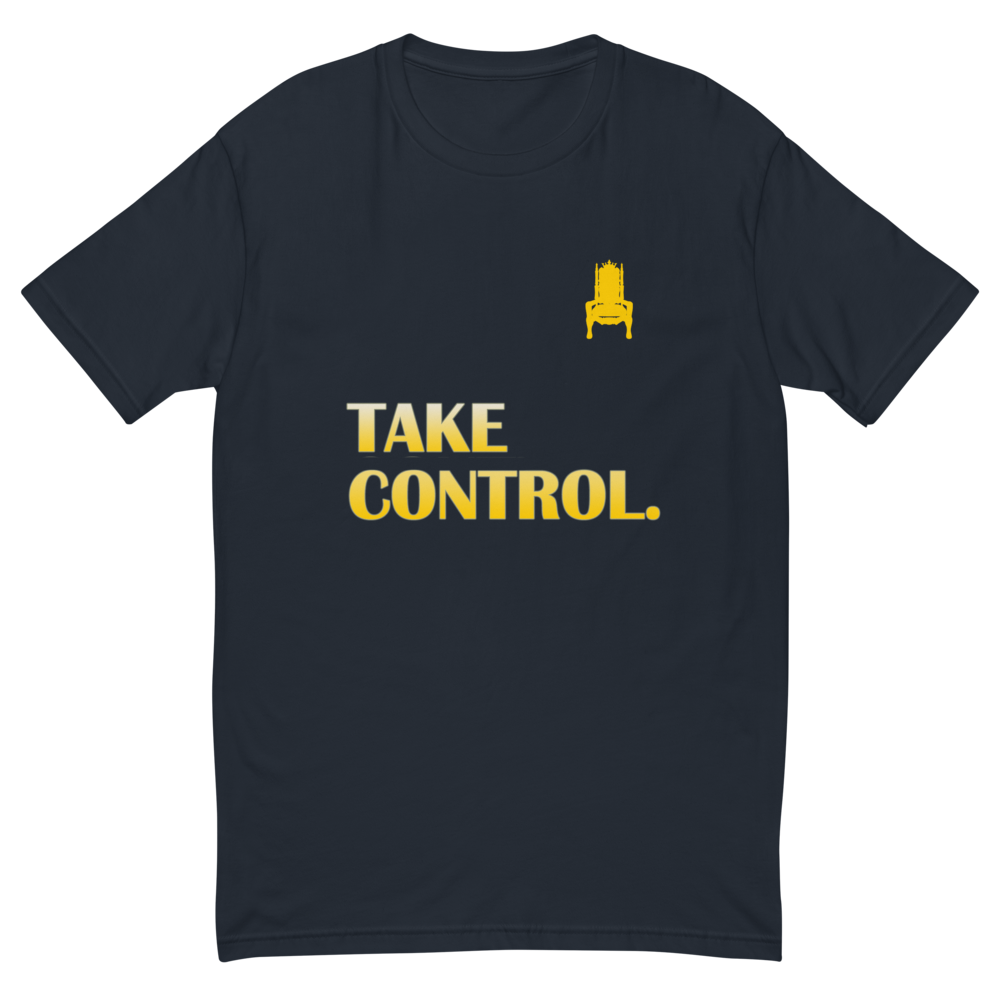 'Take Control' Men's Fitted Statement T-Shirt (Navy)