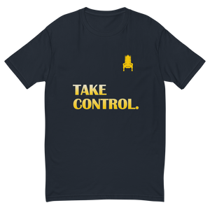 'Take Control' Men's Fitted Statement T-Shirt (Navy)